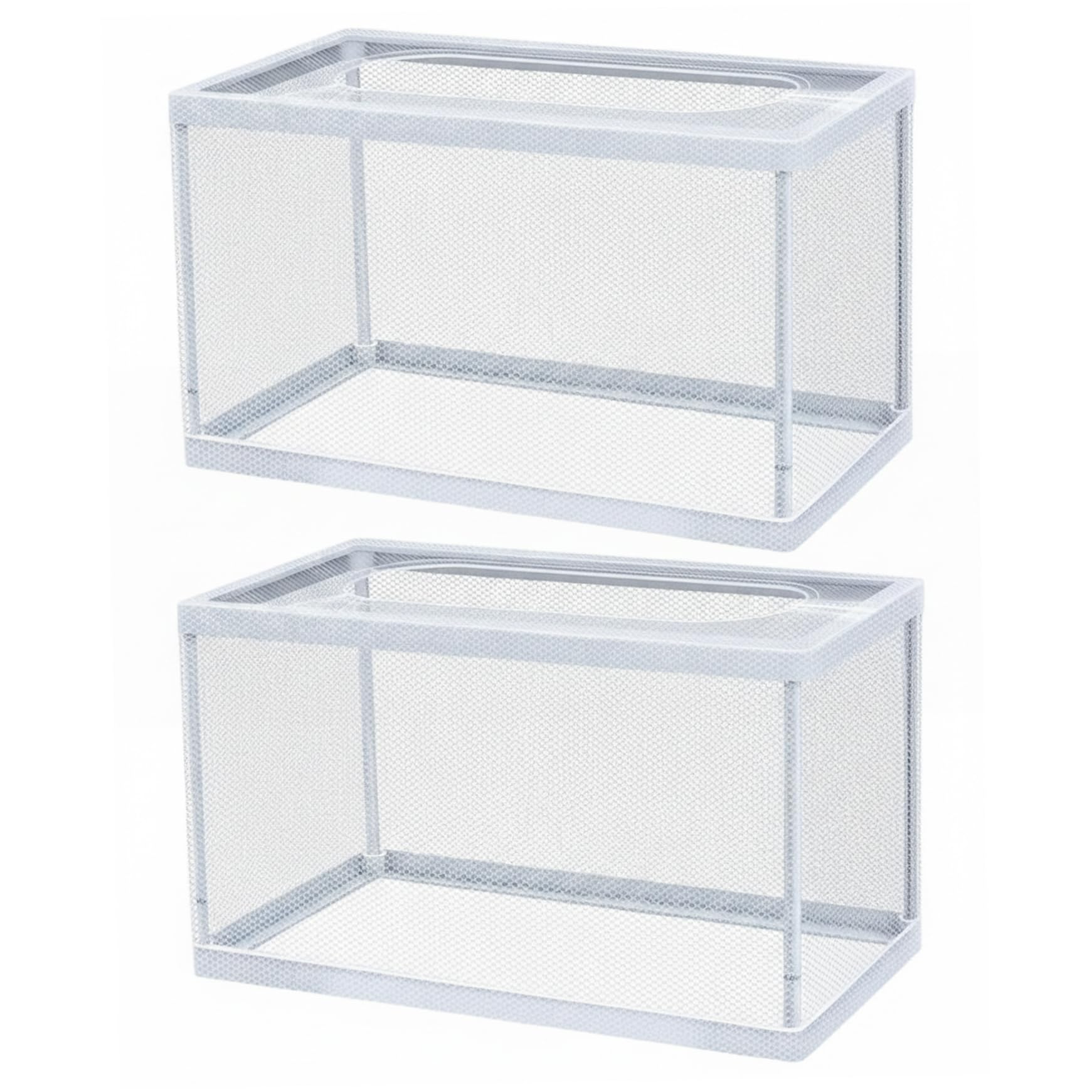 Peosaard 2 Packs Aquarium Breeder Box, Large Fish Breeding Box with Suction Cups, Suspended Isolation Net for Fry, Guppy, Betta, Shrimp and Sick Fish, Breeding