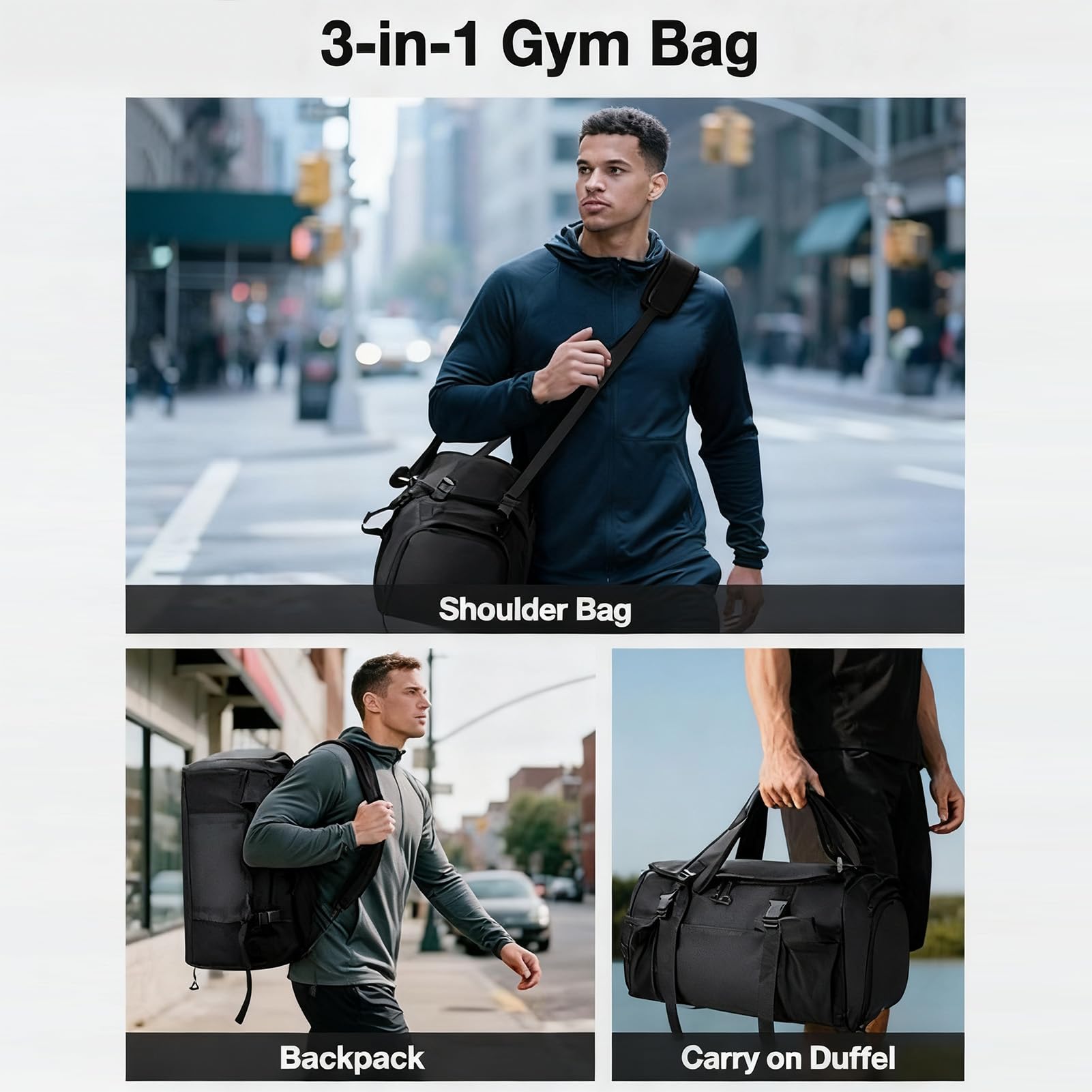 Bolsa deportiva ajustable de gran capacidad
