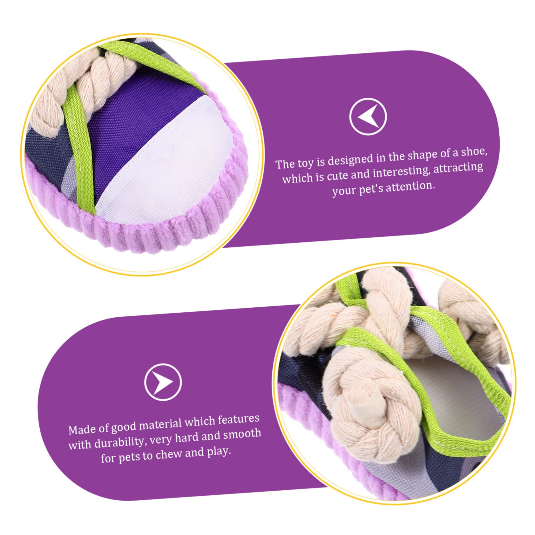 BESPORTBLE Juguete para Perros Grande y Mediano en Forma de Zapato, Resistente a Mordeduras, Fácil de Limpiar, Hecho de Lona y Cuerda de Algodón para Mascotas Divertidas