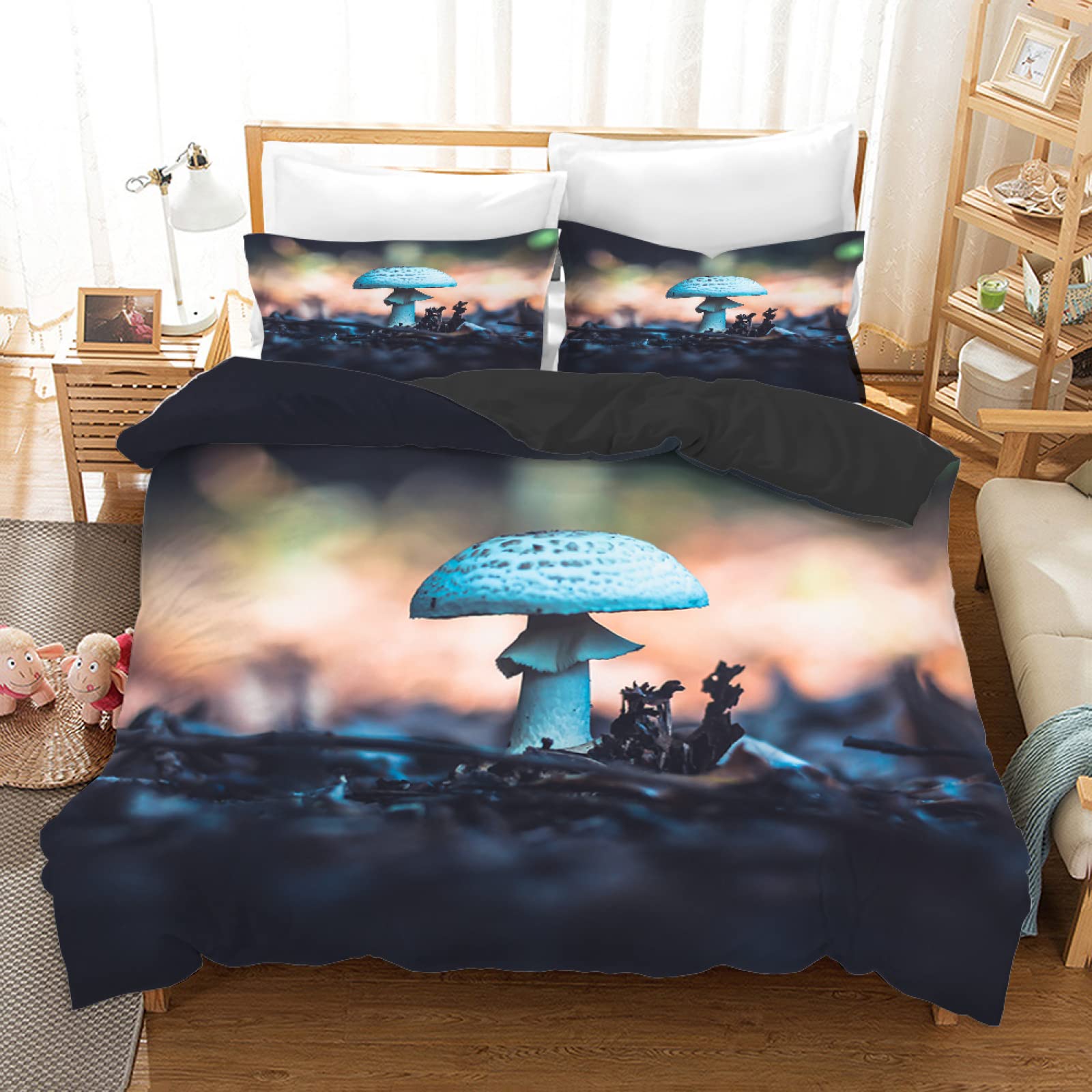 Housse de couette 160x200 microfibre grise parure de lit ado fille garçon fermeture éclair