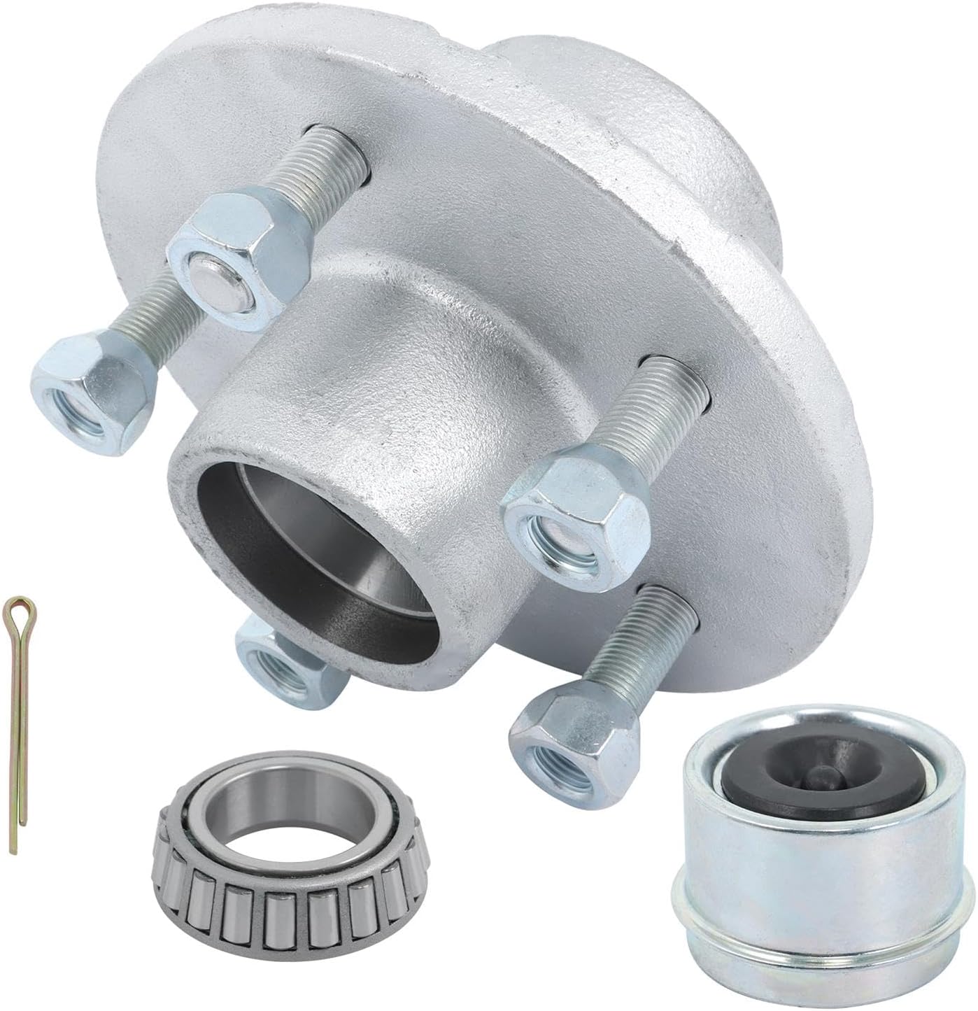 labwork 5 Lug 4.5Inch Galvanized Trailer Hub Kit for 3500lbs 1-1/16Inch to 1-3/8Inch Spindle, with Trailer Bearing Kit