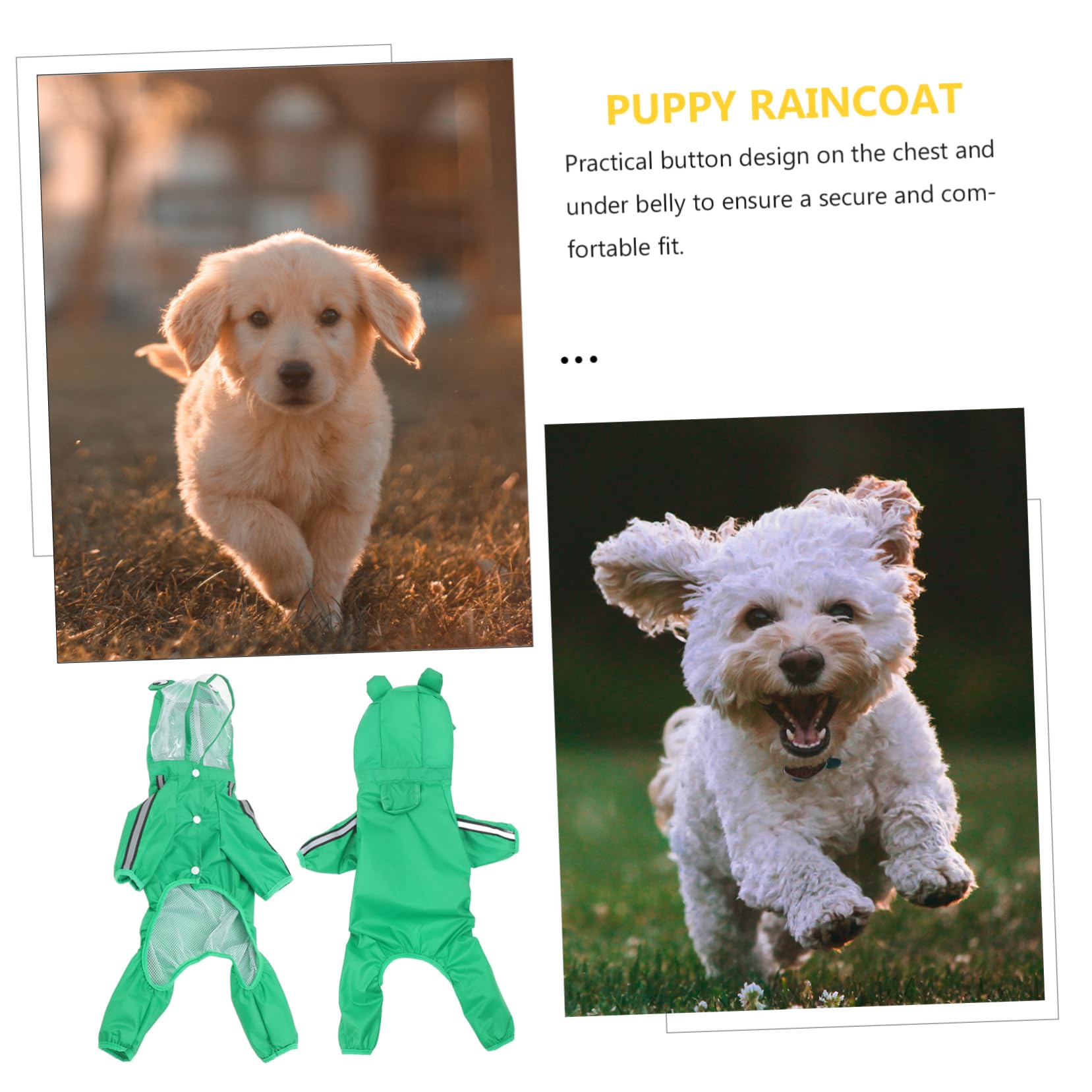 GRIRIW Waterproof Raincoat for Small Dogs Dog Poncho Hood Quick-Drying Pet Raincoat for Outdoor Activities