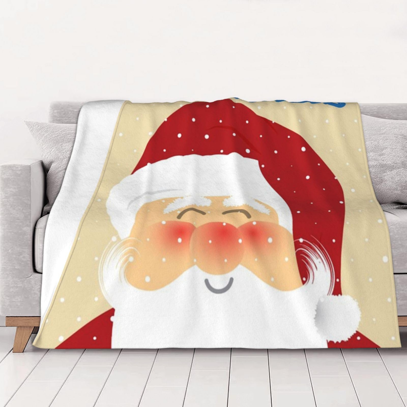 AUBKFELD Xmas Printed Flannel Blanket 150x125 CM, Soft & Warm Throw Blanket for Sofa/Couch/Bed/Car, Gifts for Audlts Women Men