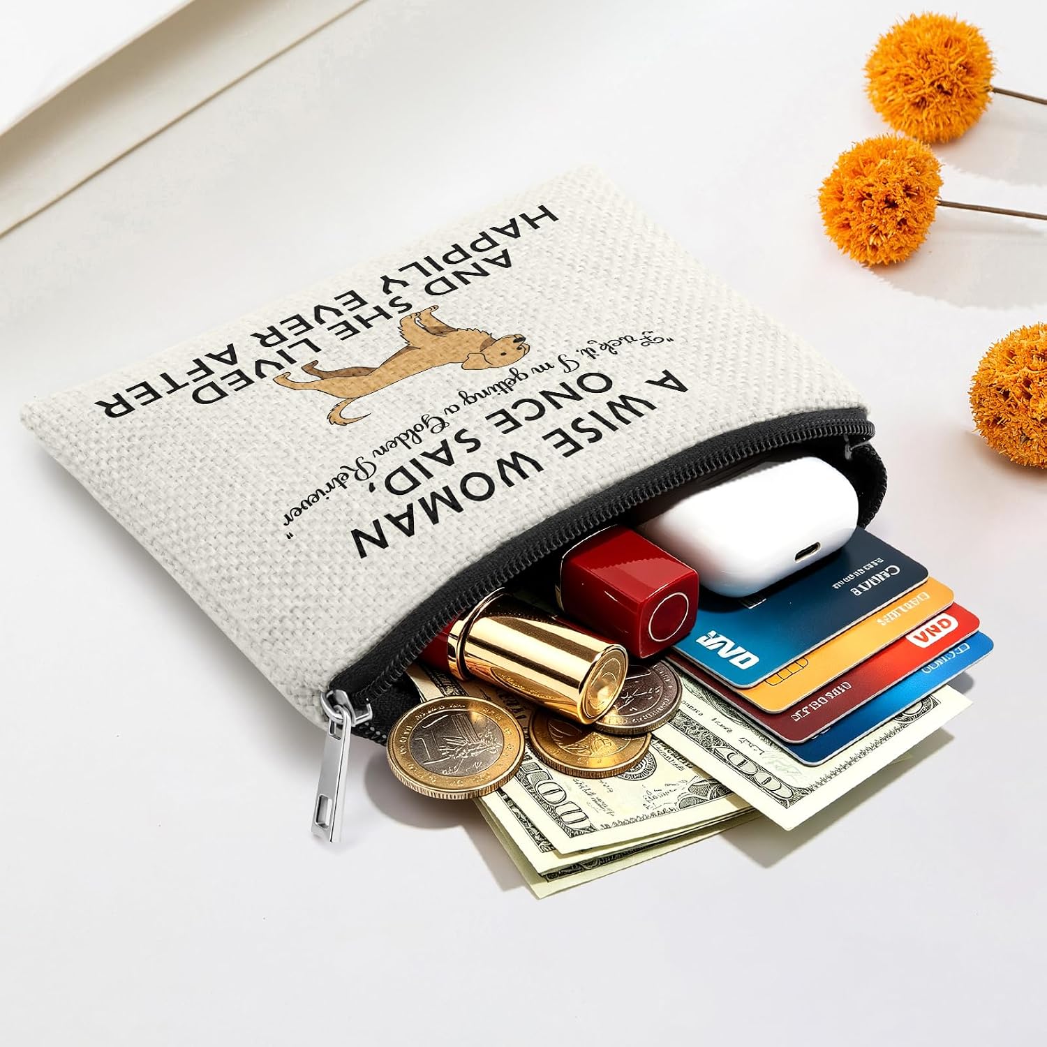 Golden Retriever Gifts Coin Purse Golden Retriever Mom Gifts Doggie Owner Gift for Women Daughter Sisters Coworker Friends Change Purses Dogs Lover Gift for Christmas Anniversary Birthday image 4