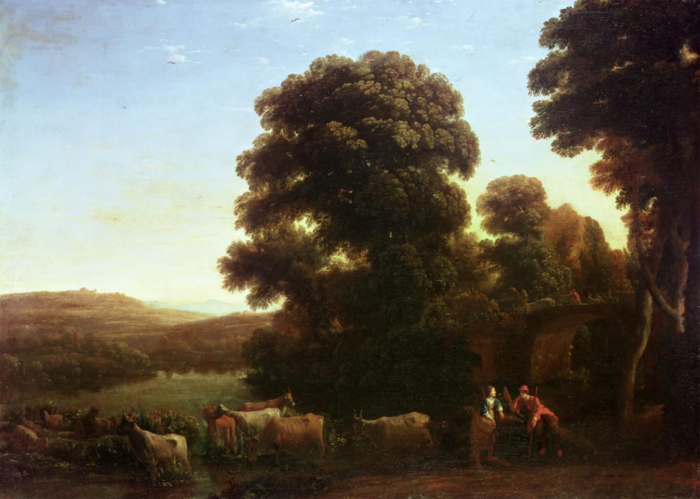 ARTXLXXBN Famous Art Print Poster Vintage Wall Art a Pastoral Landscape by Claude Lorrain Canvas Art Poster for Home Decor 60x90cm