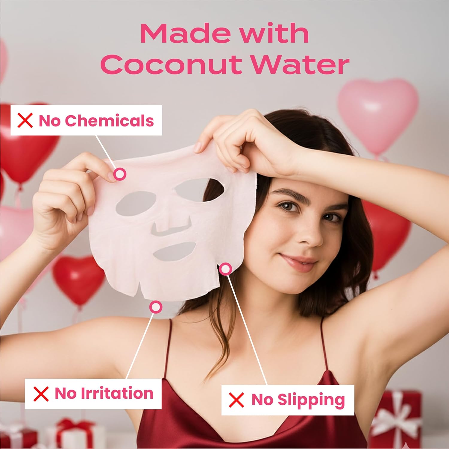 Body Restore Natural Collagen Face Mask 5 Pack – Valentines Day Gifts for Her and Him, Korean Skin Care Mask with Fermented Coconut Water, Birthday Gifts for Women & Men, Dry Skin – Anti-Aging - Image 3