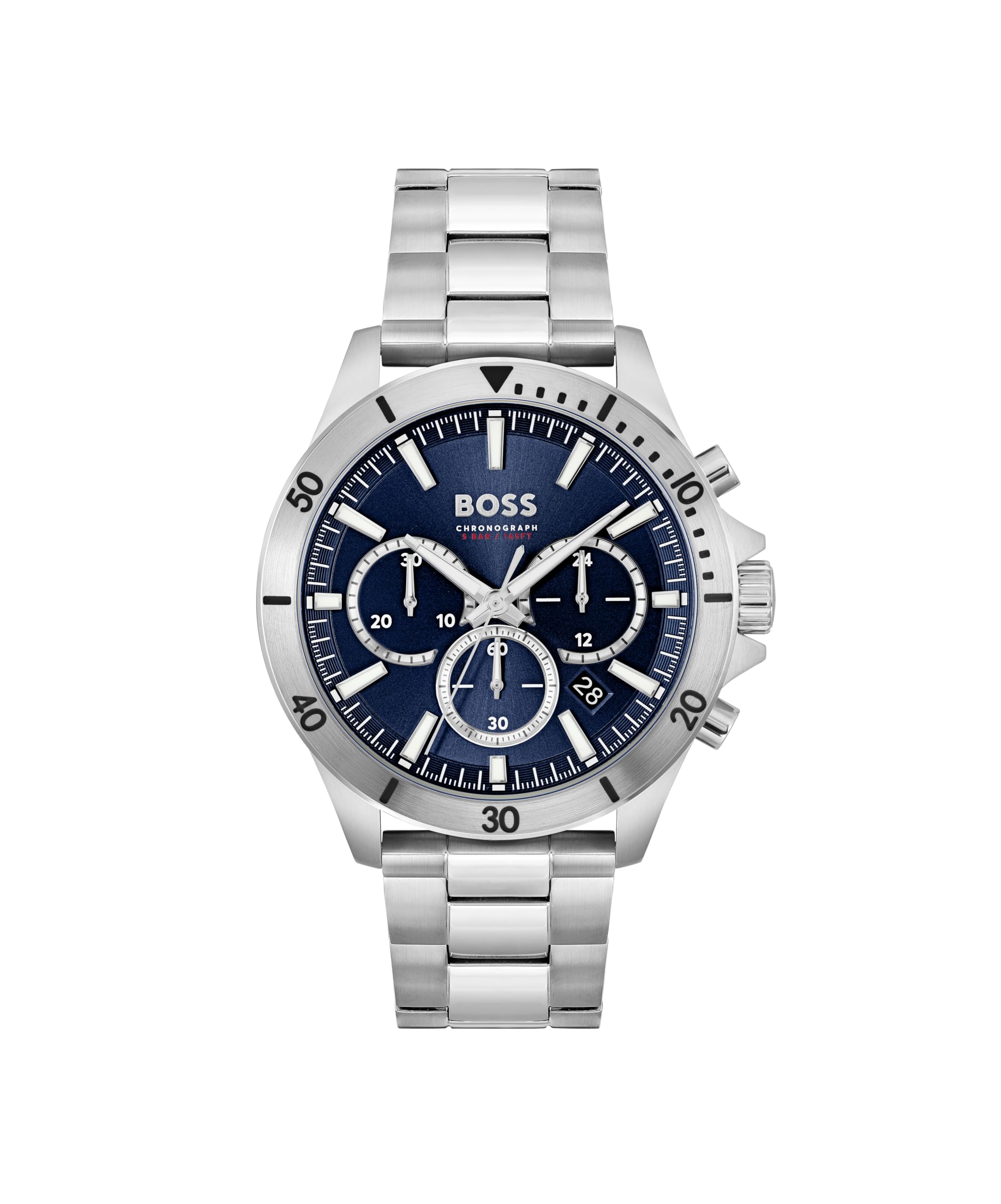 BOSS Chronograph Quartz Watch for Men TROPER Collection with Silver Stainless Steel Bracelet - 1514069