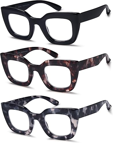 Lentes de lectura para mujer, bloqueo de luz azul, paquete de 3 lectores a la moda, ojo de gato, antifatiga ocular, LHJ205