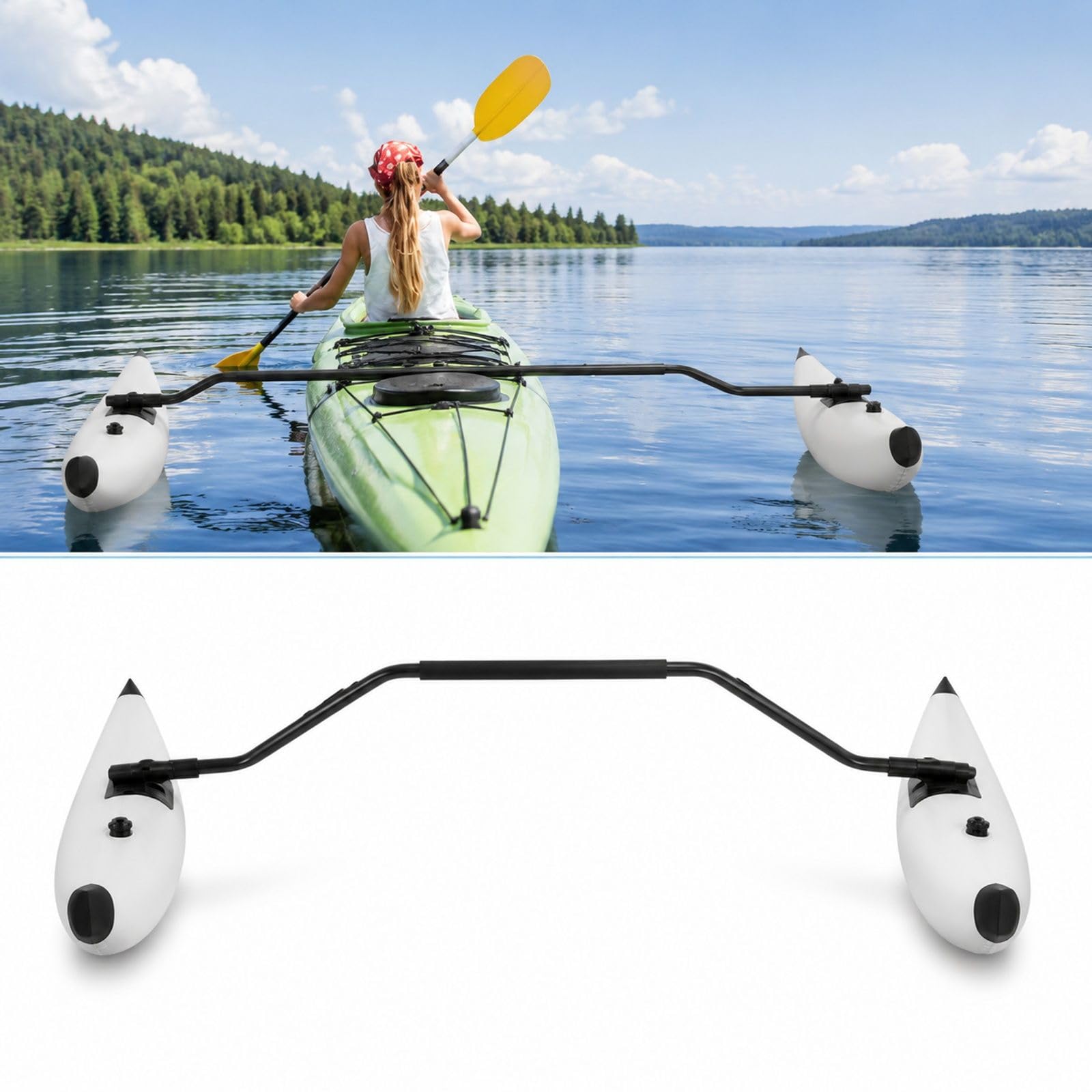 Kit de 2 flotteurs stabilisateurs gonflables en PVC pour Kayak et canoë