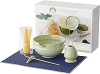 Vista 1 de Matcha Whisk Set, Perfect Matcha Kit for Matcha Lovers Includes Ceramic Bowl, Bamboo Whisk, Holder, Scoop, Sifter & Cloth - 7 Pcs Matcha Kit