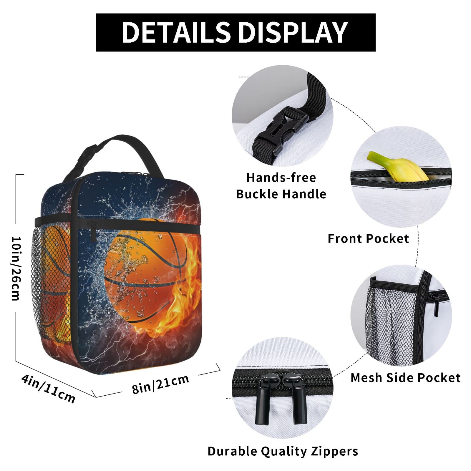 Sport Bälle Lunchtasche Für Schule & Sport – Wasserdichte Kühltasche Für Essen, Mit Sportmotiven