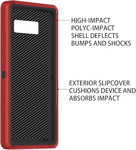 Miniatura 9 de I-HONVA Funda para Galaxy Note 8, protección de cuerpo completo de 3 capas, resistente y duradera, color negro