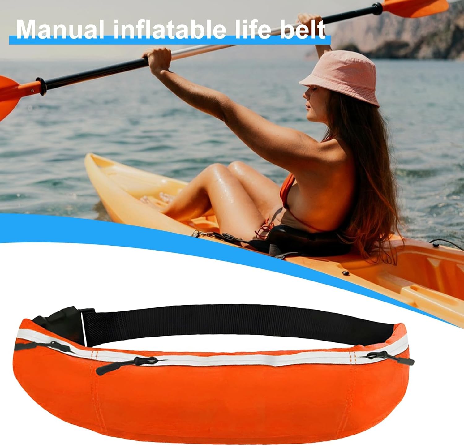 空気注入式ライフベルト | 水泳の安全性 人間工学的 フローティングエイド 浮遊具 軽量器具 レディース メンズ キッズ 大人用