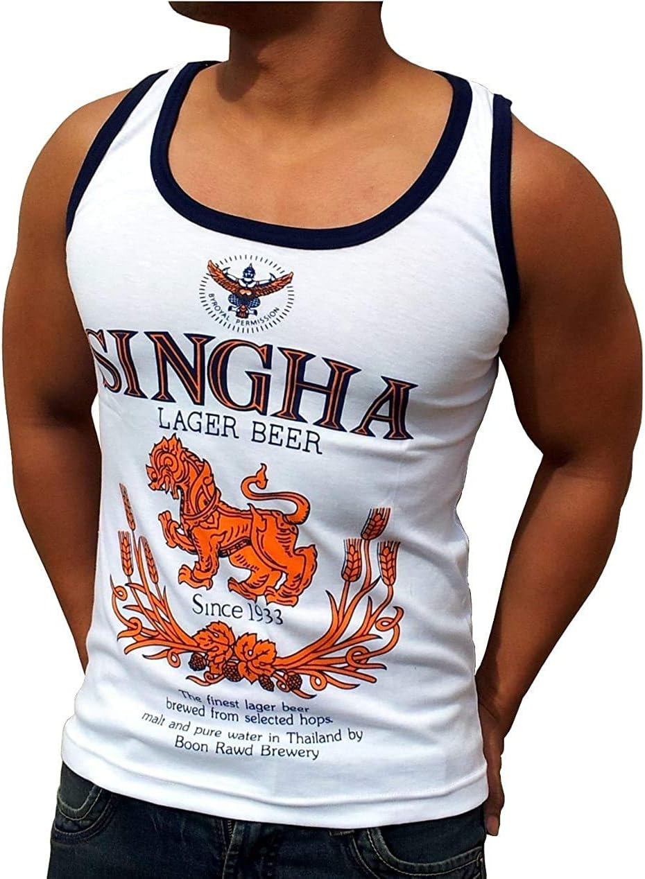 SHINGHA Men's Plain SleevelessVest White white