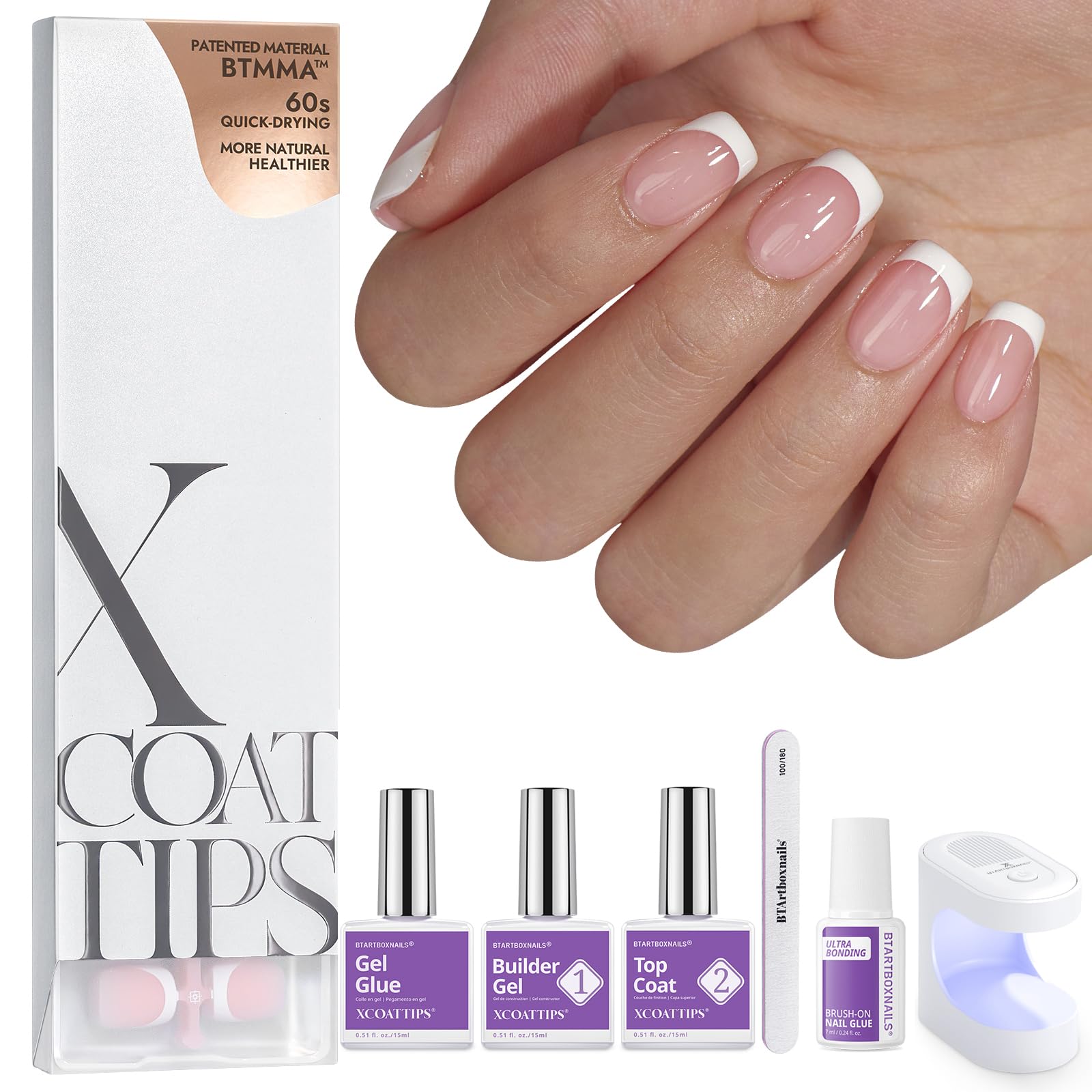 Amazon.com: BTArtboxnails XCOATTIPS French Tips Nails - Extra