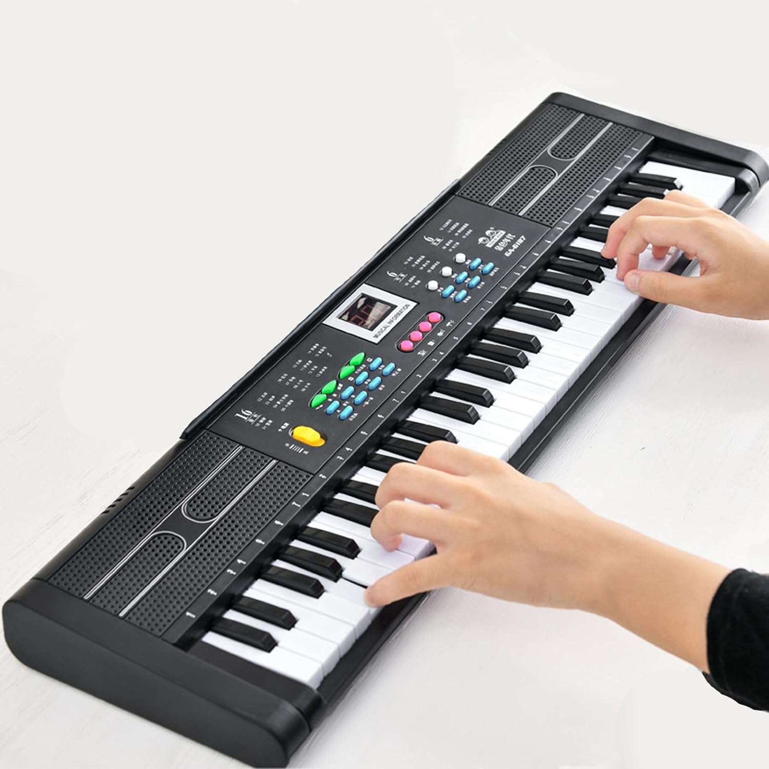 61 Key Keyboard Piano,6 Demo Songs Electric Keyboard Digital Piano,16 Tones Electric Piano Instrument with Microphone, Music Stand for Beginners Kids - Amazon product rated Grade D
