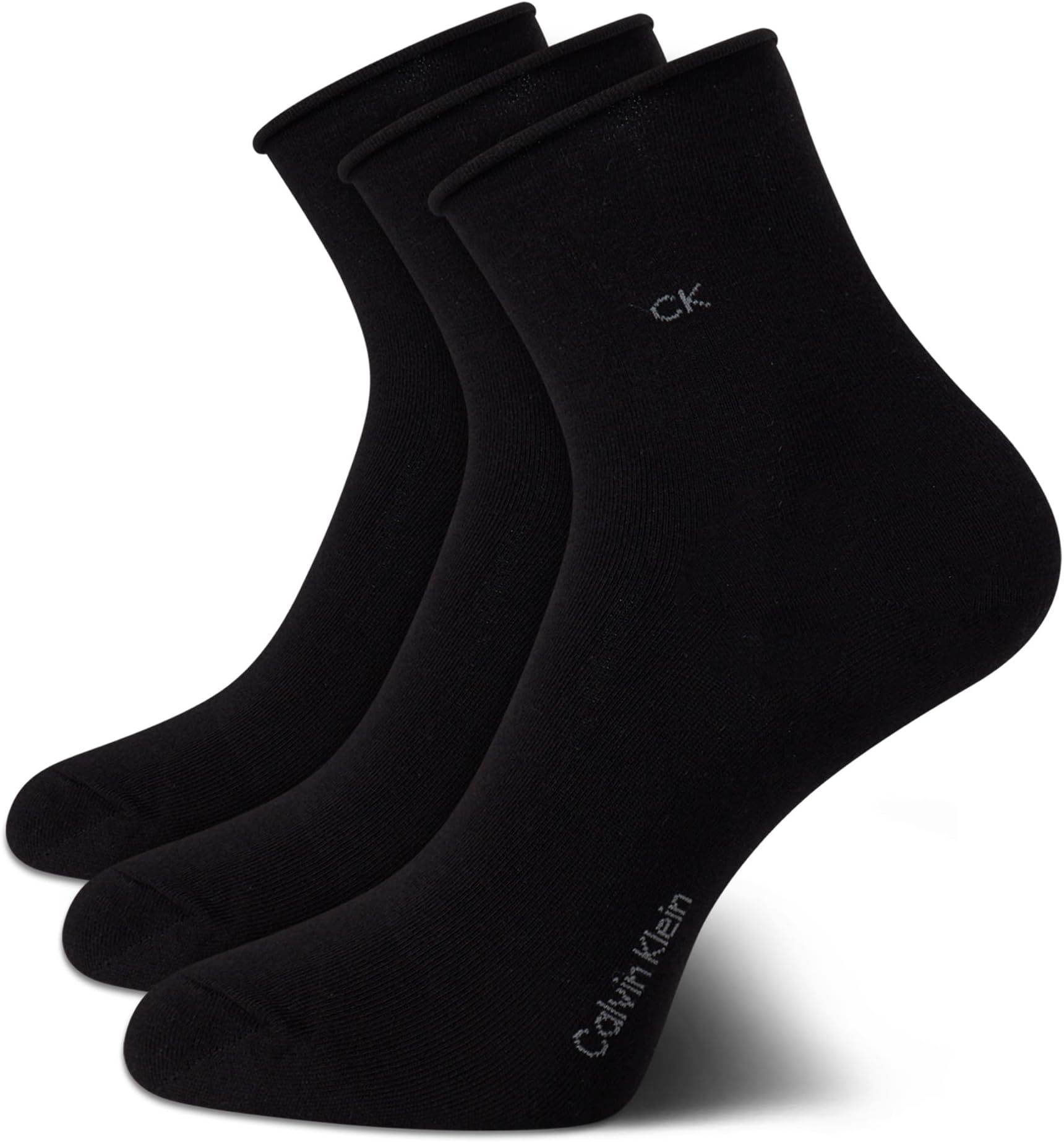 Womens Crew Socks - 3 Pack Soft Cotton Blend Roll Cuff Mini/Mid Crew Dress Socks for Women (Shoe Size: 4-10)