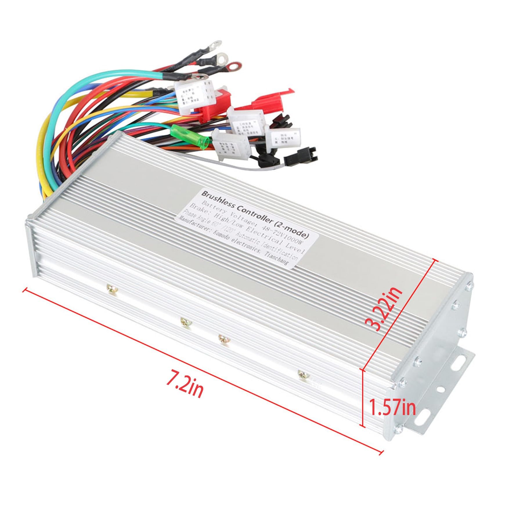 Silscvtt Controlador de velocidad de motor sin escobillas 48-72V 1000W controlador de scooter DC reemplazo para controlador de motor de scooter E-Bike