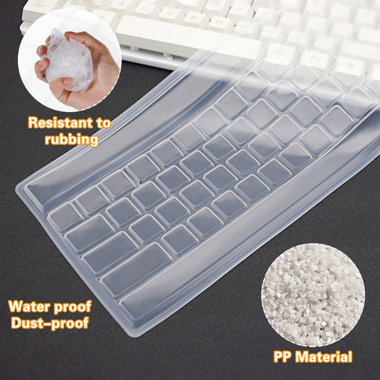 2 Piezas de película para teclado, 4 Piezas de Cepillo de Limpieza, Cubierta Transparente para teclado