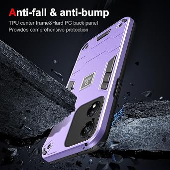 Phone Case Compatible with Honor X5 Plus,Compatible with Honor X5 Plus WOD-LX1 WOD-LX2 WOD-LX3 Case Dual-Layer Drop-Proof TPU+PC 2-in-1 Protective Case Purple