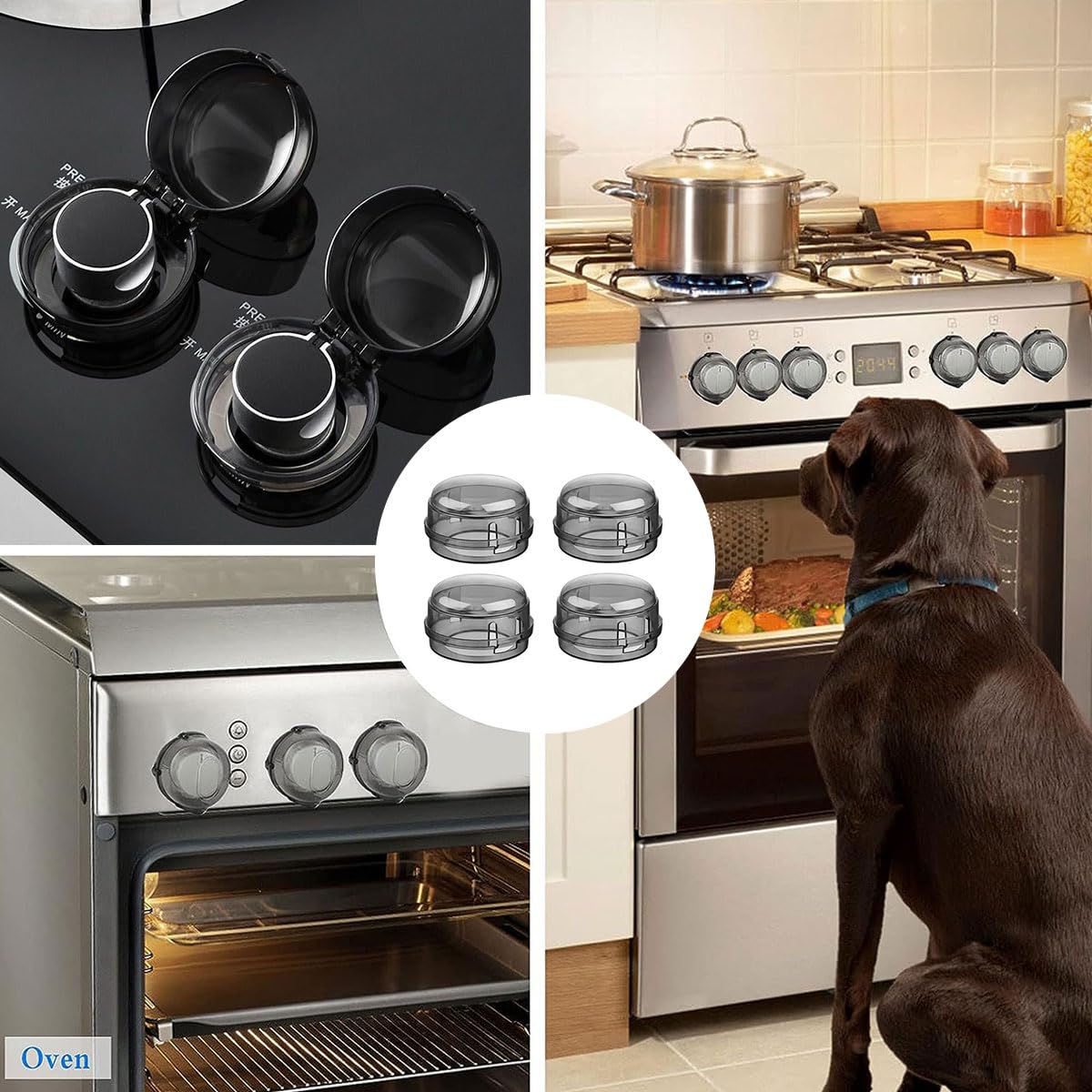 Cache-boutons De Cuisinière à Gaz - Lot De 5 Pièces - Protection Enfants, Anti-graisse Et Facile à Installer - 6