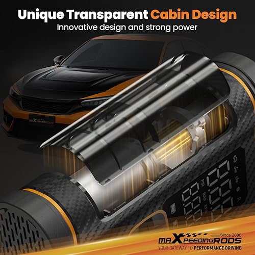 Miniatura 5 de maXpeedingrods Inflador de neumáticos, compresor de aire portátil de 150 PSI, bomba de aire inalámbrica para neumáticos de automóvil con pantallas