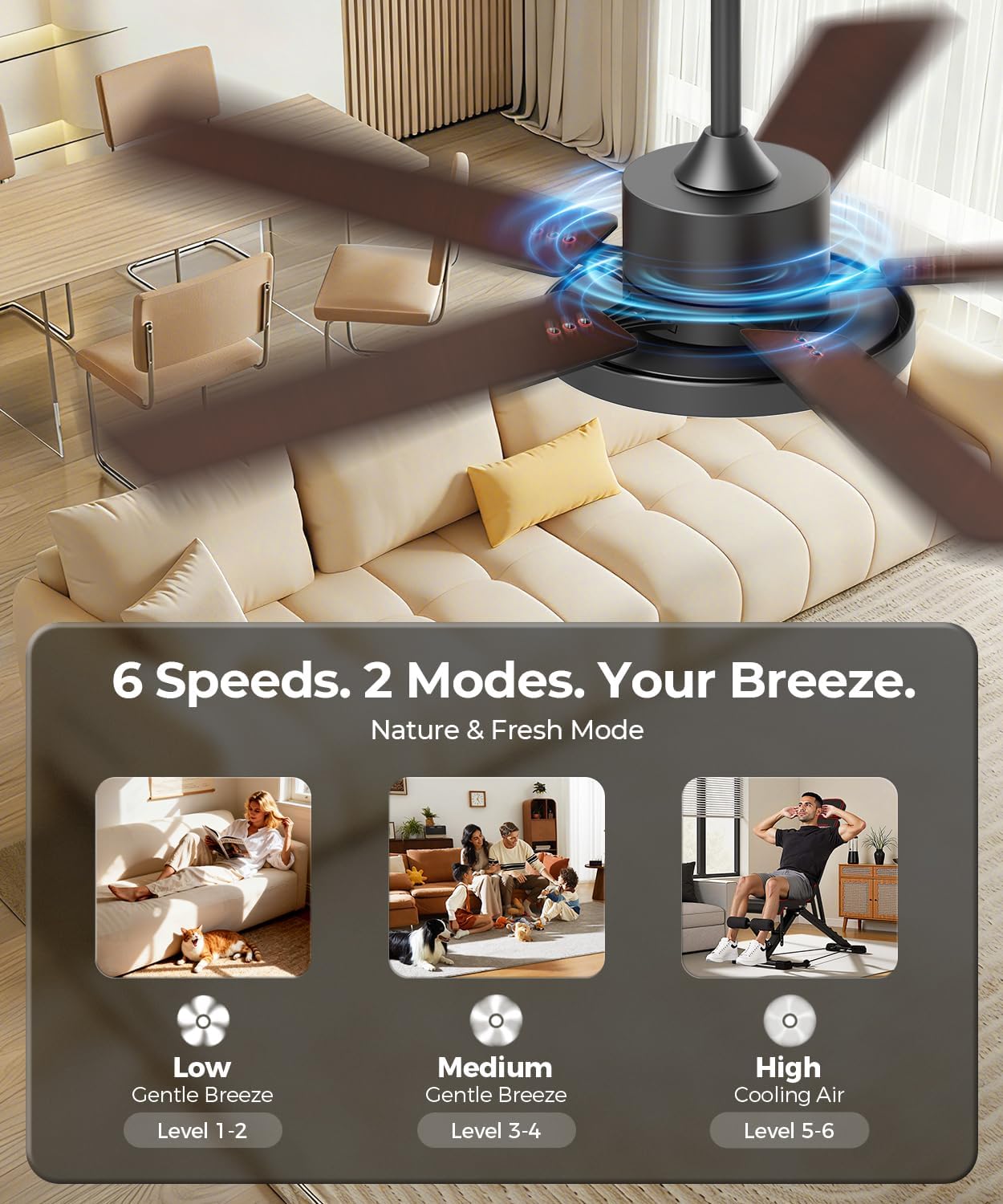 Ceiling Fan with Light,RGBCW Smart 52" Low Profile Ceiling Fan with Light and Remote,Alexa/Google/App Control,Reversible DC Motor,Dimmable,2500lm,Quiet Fan for Bedroom,Living Room Black 4 71z8ld+bUPL. AC SL1500