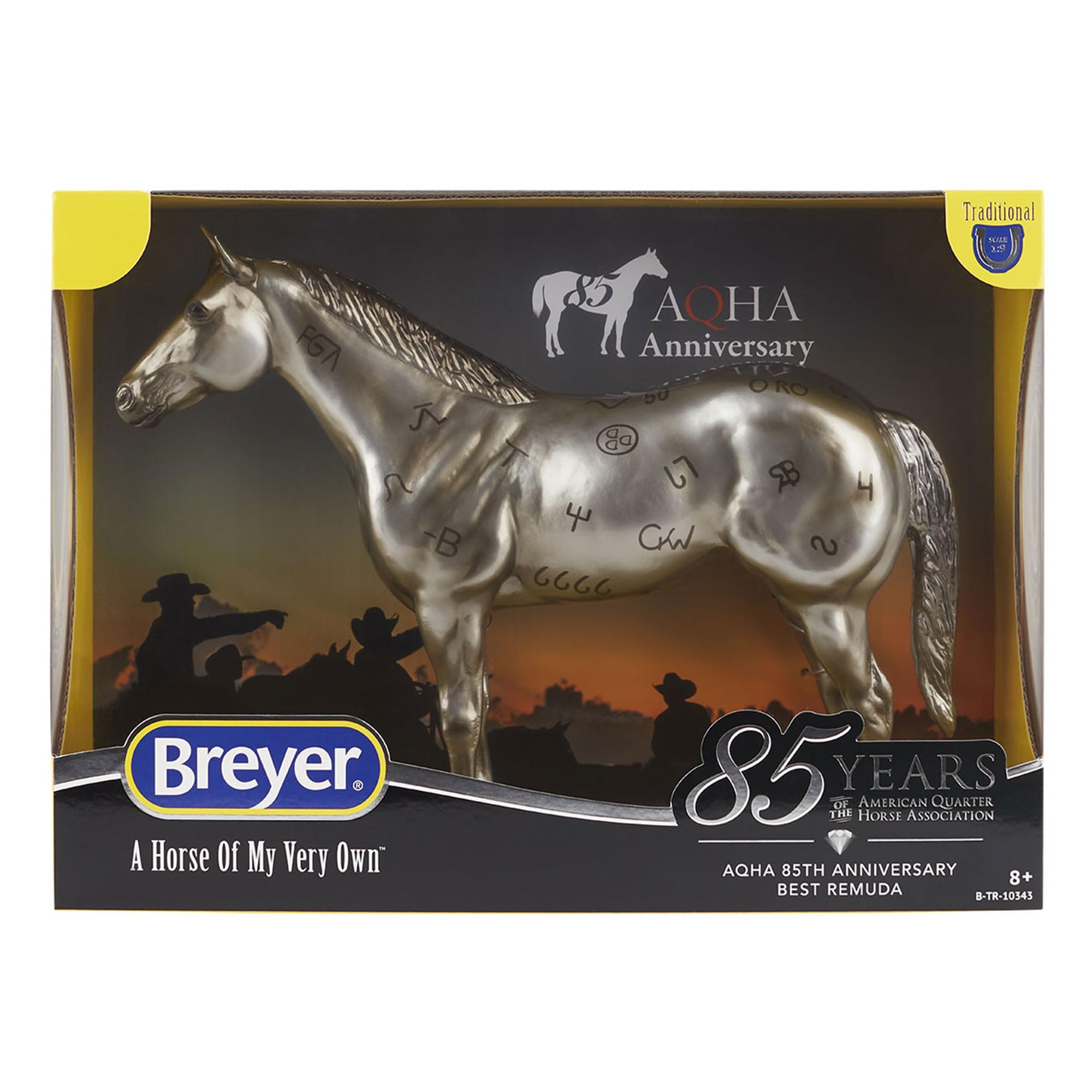 Breyer Traditional Series AQHA 85th Anniversary Best Remuda Horse | 25cm 1:9 Scale Collectible Toy Horse Figure | Hand Painted Model for Display, Play or Gift, Silver