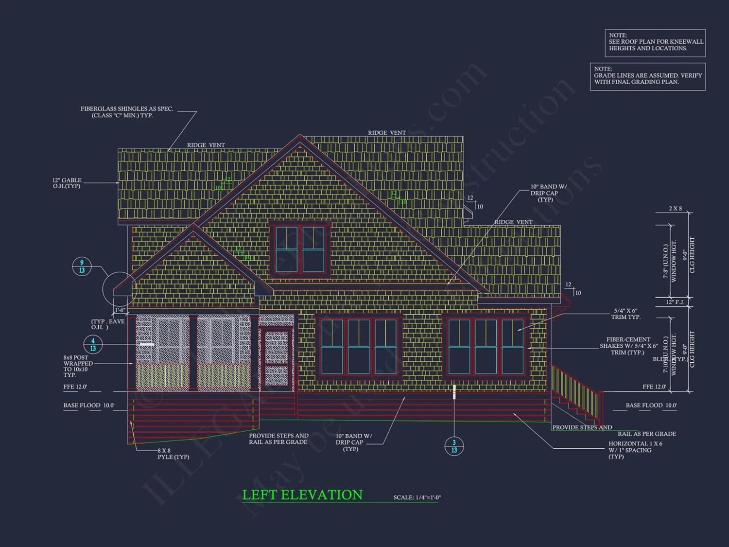 18-2162 HOUSE PLAN - Beach Cottage Floor Plan with Detached Garage and CAD Designs