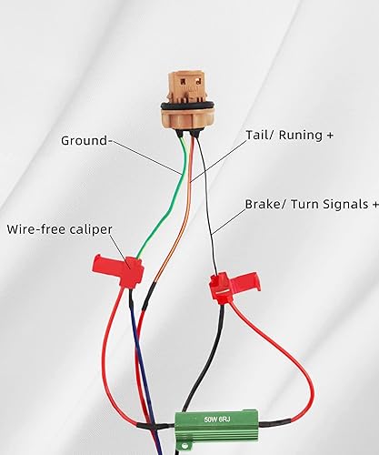 Miniatura 8 de 4 resistencias de carga, resistencia de señal de giro LED adaptador intermitente con cable y clip, resistencia de carga LED de 50 W 6 ohmios, kit de