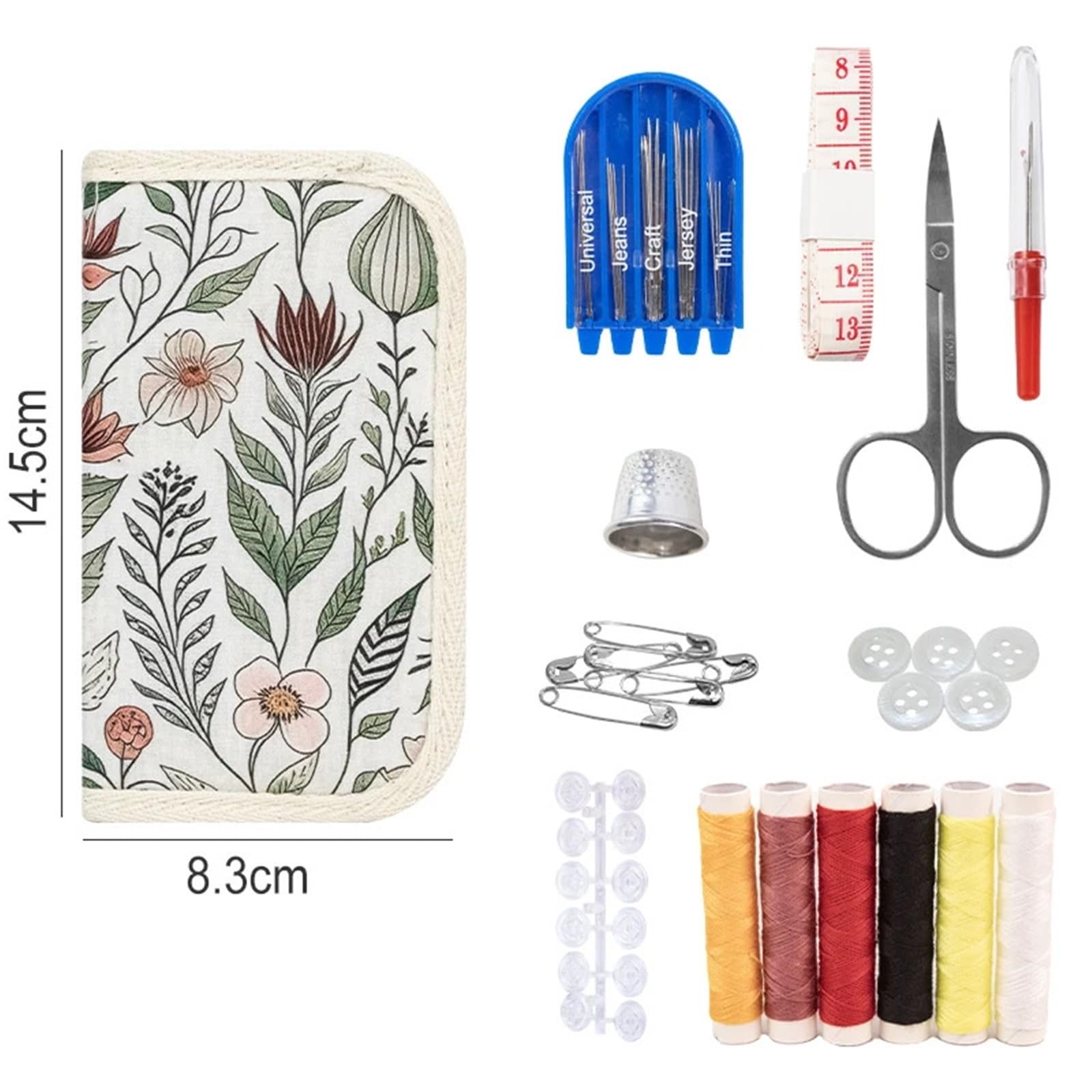 Kit da cucito da viaggio, 1 set di attrezzi da cucito multifunzione e accessori, kit completo da cucito per trapuntatura, cucito, ricamo, scatola da cucito per principianti e professionisti
