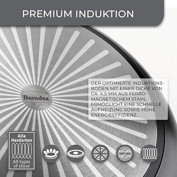 Berndes Balance Induction Enduro Kochtopf Cooking pot 20 cm, eu20, Black