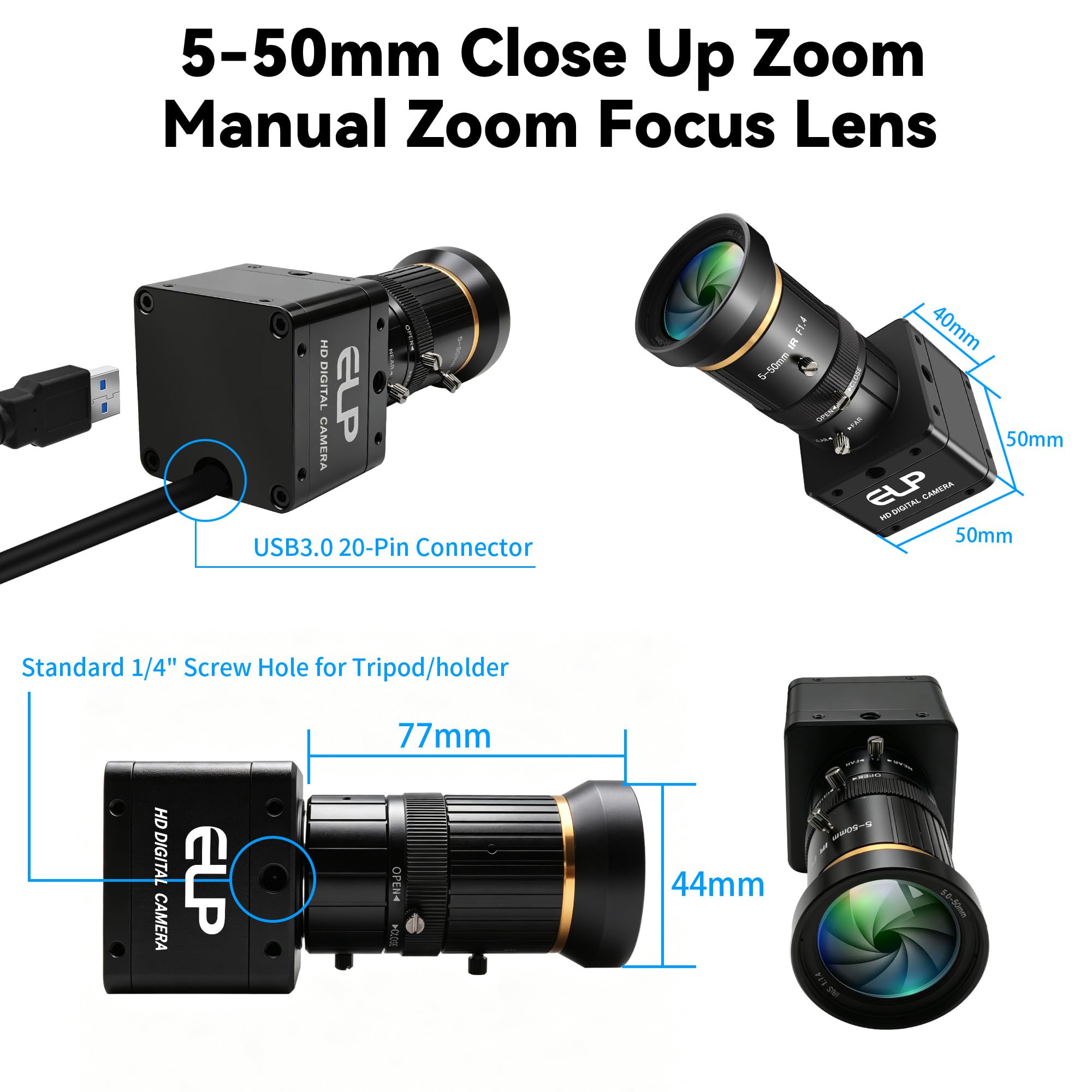 Amazon.co.jp: ELPグローバルシャッターUSB3.0カメラ、60fps高速、5MP