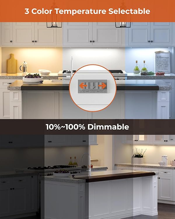 Matane Dimmable LED Under Cabinet Lighting Wired, 17inch 11W 720LM, Hardwired/Plug-in Installation, 3CCT Color Selectable, 120V Under Counter Lights for Kitchen, ETL Listed by Matane - Image 2