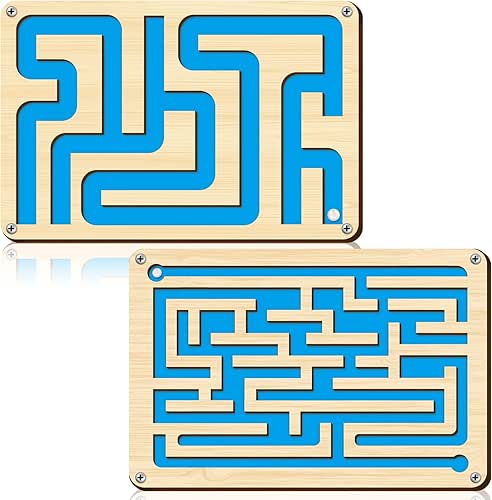 Sintuff 2 Pcs Wooden Maze Circuit Game, Dementia Activities for