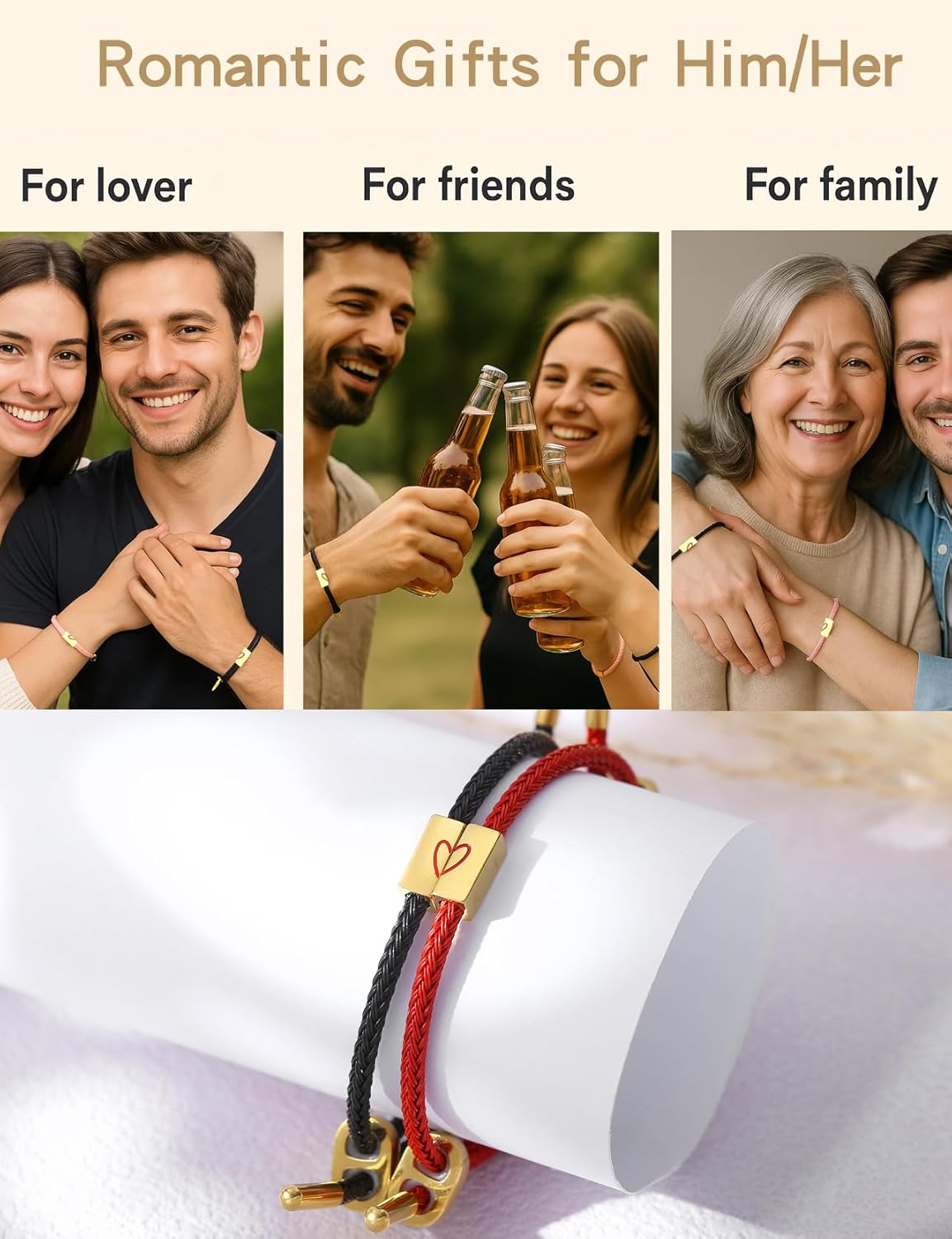 COTATI Matching Couple Bracelets for Him and Her, Friendship Relationship Promise Bracelet for Boyfriend Girlfriend, Anniversary Love Jewelry Gifts Set - Image 7