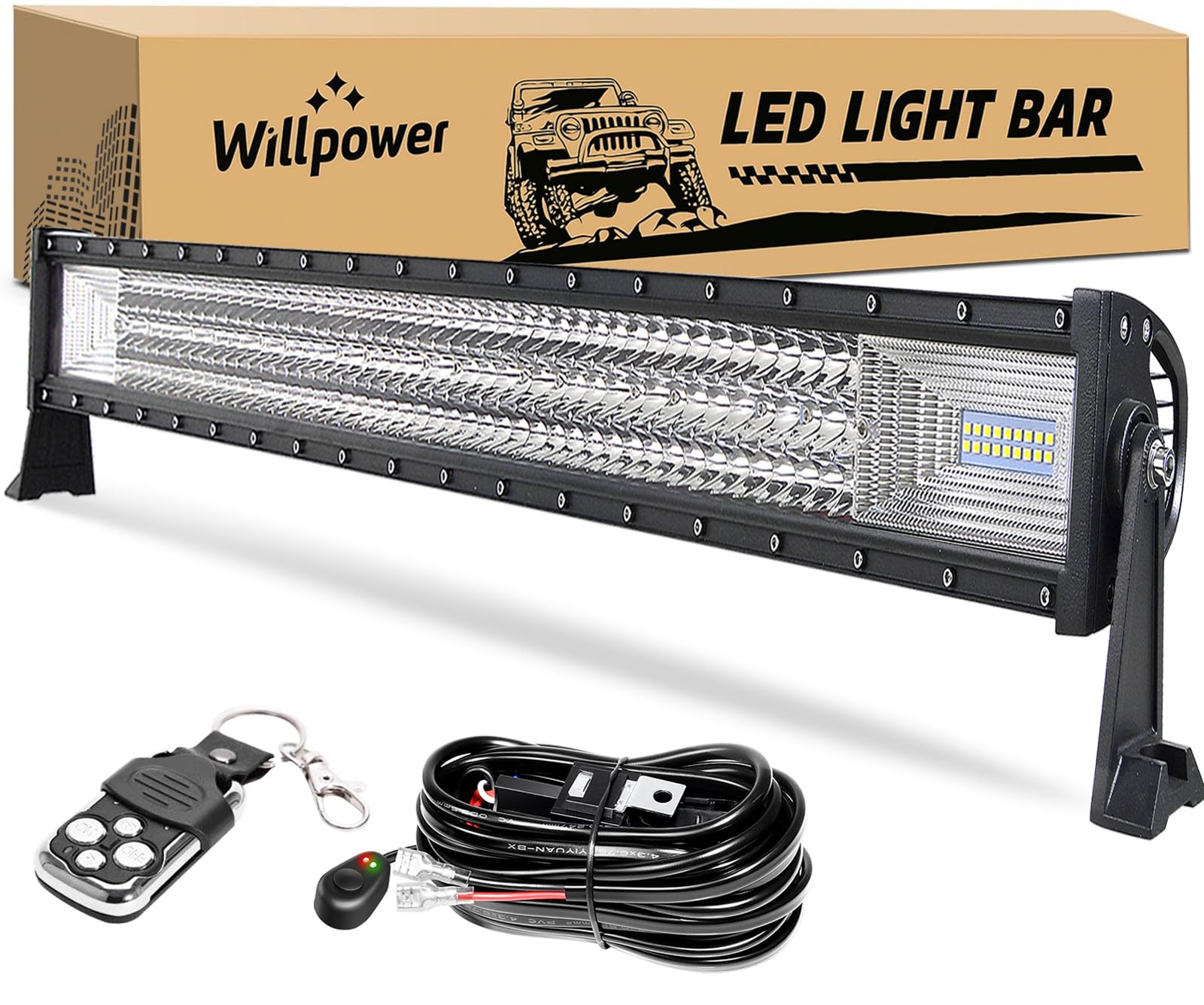 Willpower Barre LED 42 Pouces 540W Combinaison Spot et Flood Rampe LED pour 4x4 Voiture Camion Tracteur SUV ATV