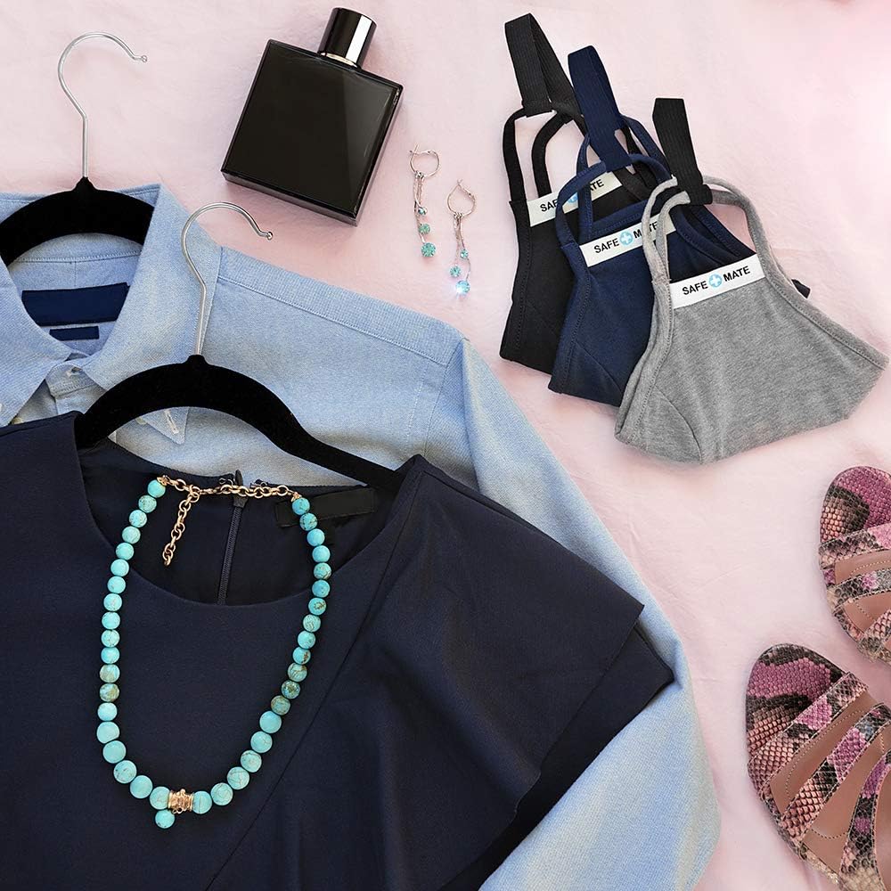 Safe+Mate x Case-Mate - Cloth Face Mask - Washable & Reusable - Adult L/XL - Cotton - Includes Filter - 6 Pack - Black/Navy/Gray