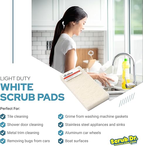 Miniatura 5 de The Tile Doctor Almohadilla multiusos  Ideal para limpieza de baño, cocina y suelo  Esponja antiarañazos y limpiador de ducha  Paquete variado  (No