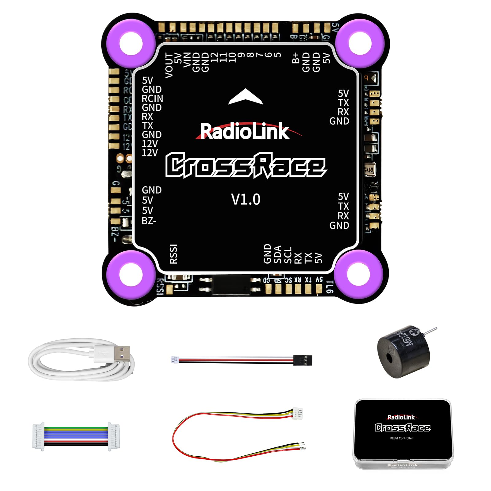 Radiolink CrossRace FPV Flight Controller Stack mit 4in1 ESC – APM & Betaflight kompatibel, DJI O3 & Walksnail HD, 37×37 mm