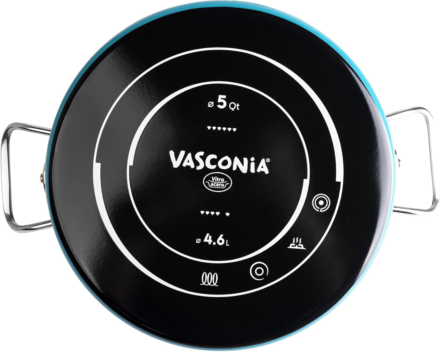 Vasconia Elegance 5-Quart Casserole with Glass Lid (Teal) Dishwasher, Grill & Oven Safe up to 480℉ (Enamel on Steel) Nonstick Interior, Stainless Handles, for Lasagna, Pot Roast, Sauce, Stew & Rice