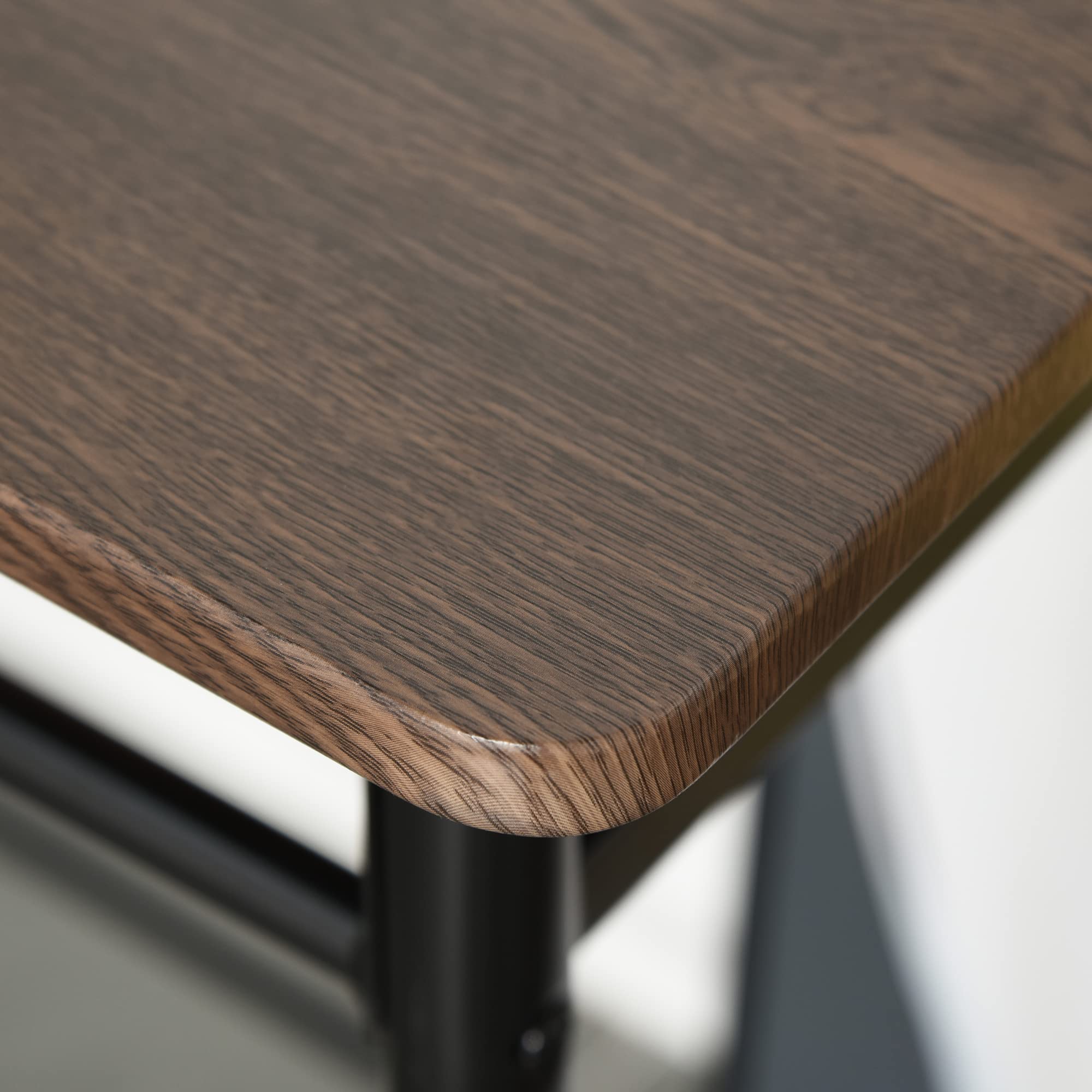 HOMCOM Ensemble Table de Bar avec tabourets, Table à Manger Debout avec 2 chaises, étagère et Pieds en métal, Style Industriel, Table Haute Bar et 2 tabourets pour Salle à Manger, Cuisine, Noir