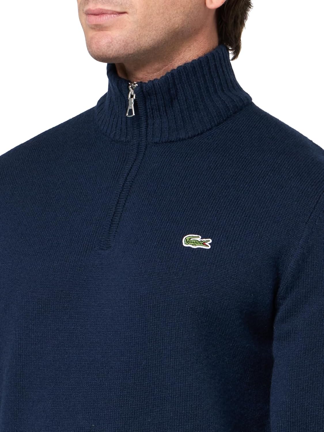 Lacoste Men's Zipped High Neck Carded Wool Sweater - Image 3