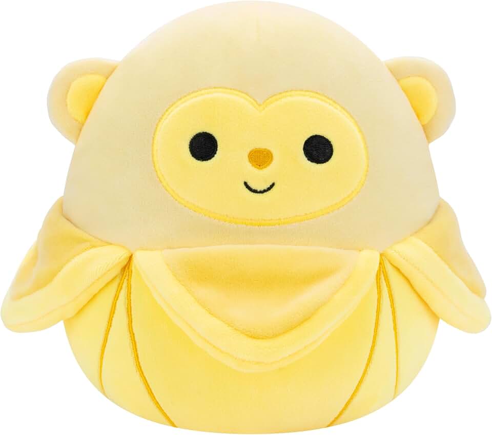 Squishmallows 原始 8 英寸 Pierogi 香蕉猴 - 官方 Jazwares 毛絨玩具