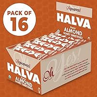Vista 4 de Oh, Goodness! Barras Halva orgánicas, aptas para paleo, sabor a almendras, paquete de 16 barras de 1.41 onzas, sin aditivos, azúcar refinado