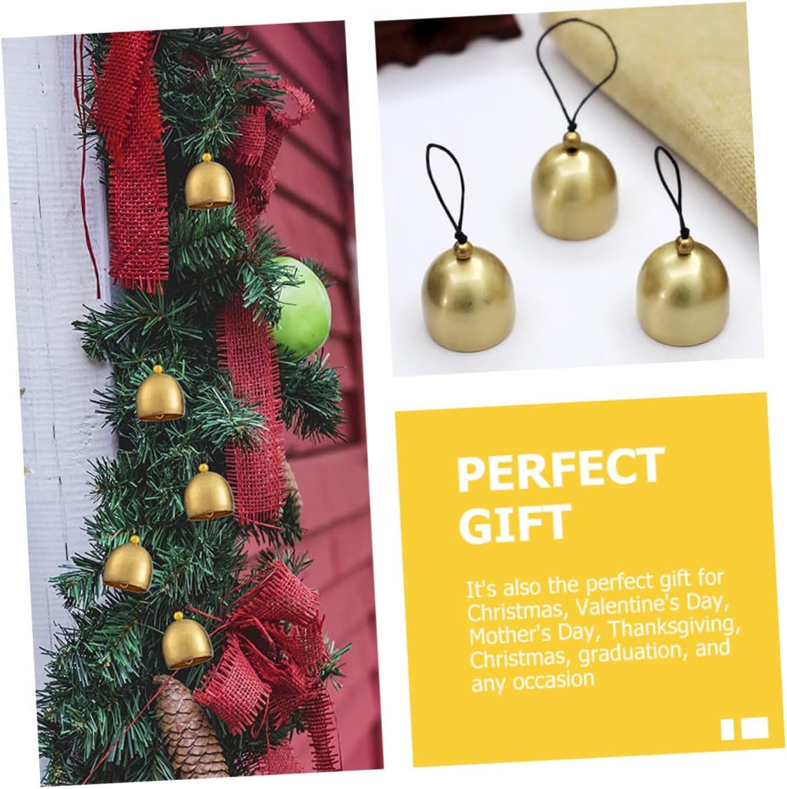 GARVALON 36pcs Small Christmas Bells Ornaments for Crafts Lightweight Decorative Hanging Bells for Home Decoration Holiday Decor and Tree Pendants