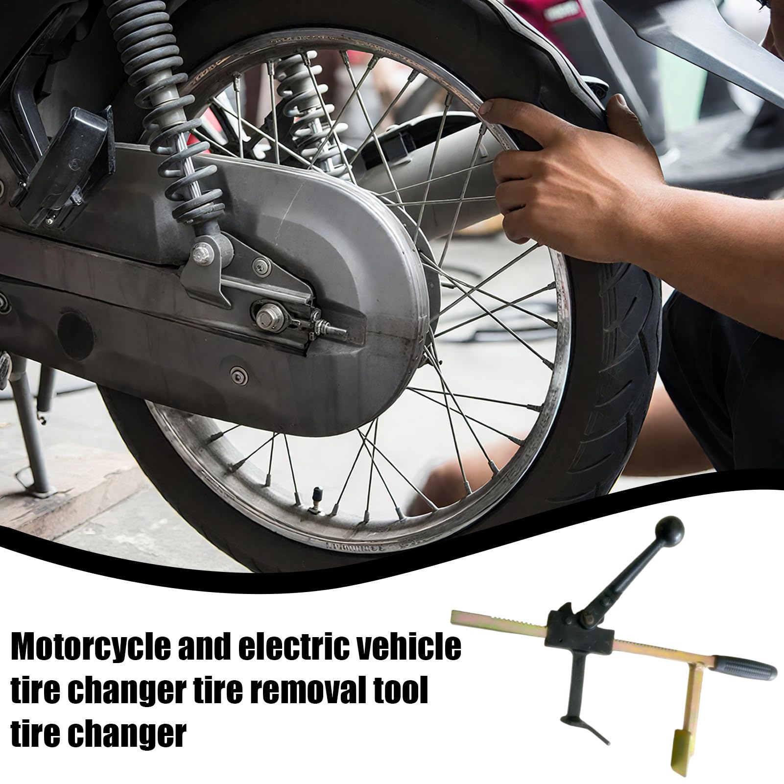 Zmieniacz Opon Motocyklowych Przenośny Ergonomiczny Regulowany | Narzędzie do zdejmowania kół hulajnogi Pojazdy Elektryczne Garaż Warsztat Zewnątrz
