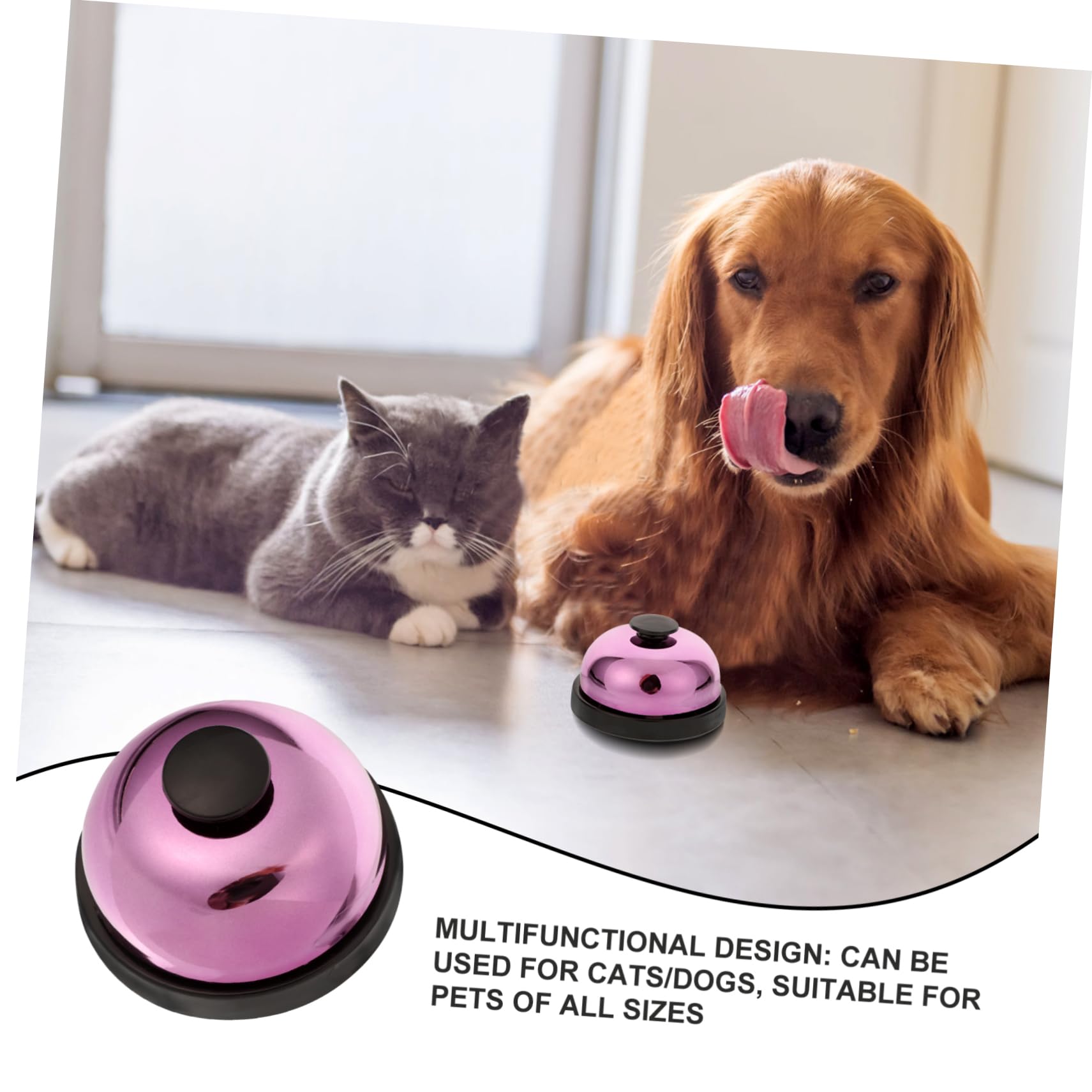 Generic Pet Bell Pets Door Bell Dog Dinner Training Bell Pet Press Bells Dog Bells Pet Training Press Bell Puppy Bells for Food Puppy Training Bell Purple Stainless Steel Colorful The Bell