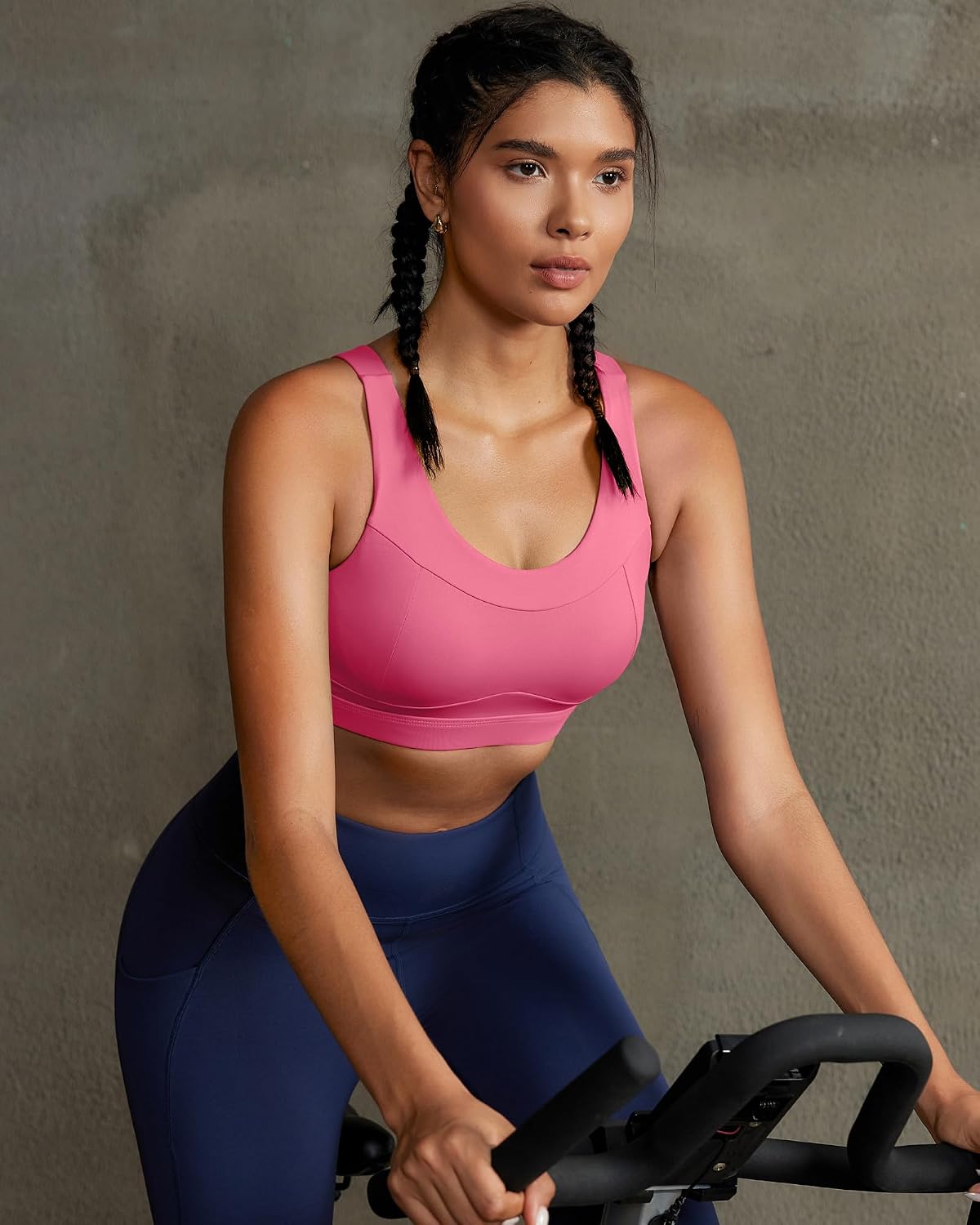RUNNING GIRL High Impact Sports Bras for Women,Racerback Running Bra Workout Crop Tank Tops Longline Sports Bra Push up thumbnail