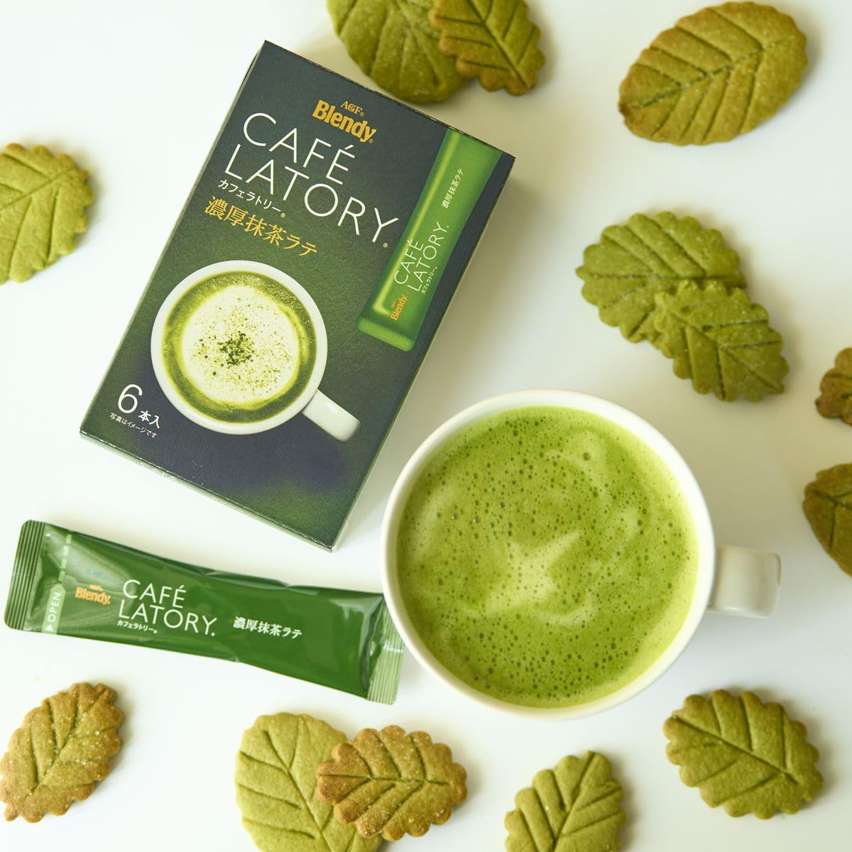 AGF Blendy Kafera Tree Stick Rich Green Tea Latte six × 6 Boxes [Powder] [Individually Packaged Stick]